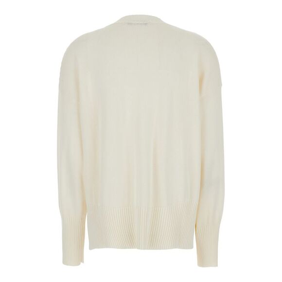 Grifoni Women White Crewneck Sweater With Ribbed Trims In Cotton Woman - Picture 2 of 3